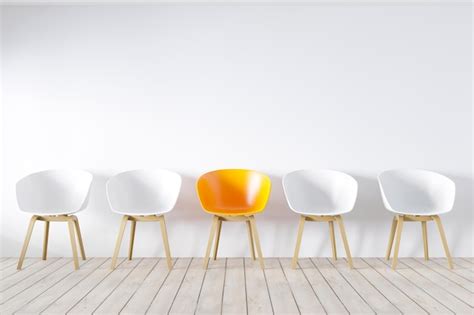 Row of chairs with one odd one out job opportunity business leadership ...