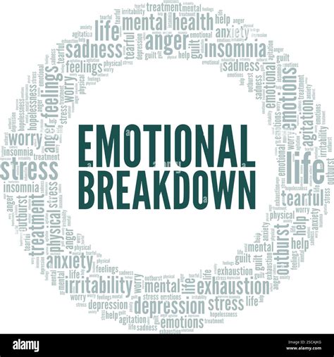 Emotional Breakdown word cloud conceptual design isolated on white background Stock Vector Image ...