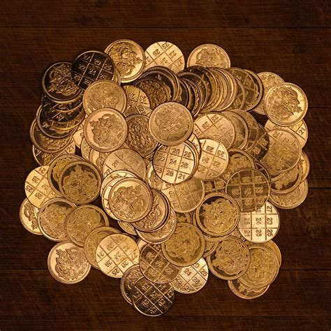 Buy JDS Puja Articles Brass Lakhsmi Lotus 108 Gold Plated Pooja Coins ...