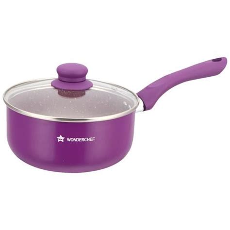 Buy Wonderchef Royal Velvet Sauce Pan With Lid - 18 cm, Purple Online ...