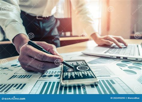 Businessman Analyze Data of Stock Market Research. Stock Photo - Image ...