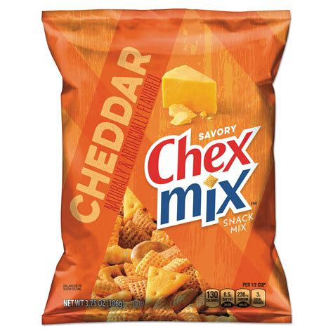 Chex Mix, Cheddar Flavor Trail Mix, 3.75oz Bag, 8/Box | OfficeSupply.com