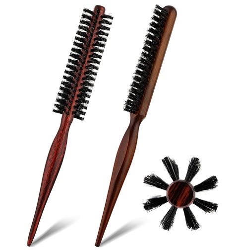 Amazon.com : Small Boar Bristle Round Brush Set for Hair Styling ...