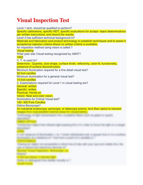 Image result for Visual Inspection Test