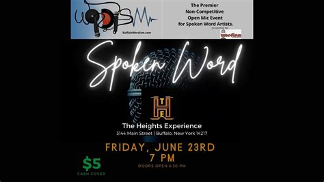 Open Mic Spoken Word Event at The Heights Experience, The Heights ...
