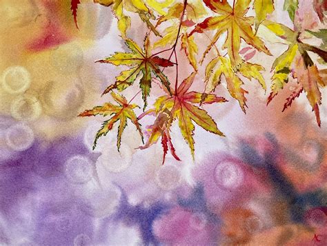 Autumn Leaves Watercolor Painting