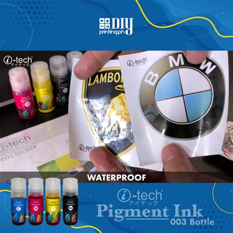 Vinyl sticker printing using i-Tech Pigment Ink 003 Bottle. Watch full ...