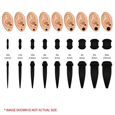 Ear Plug Sizes Chart – Ear Gauge Conversion Chart – DAEB