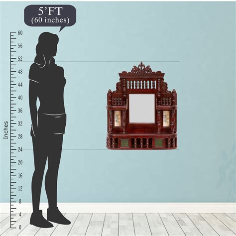 Intricate Carved Teak Wood Mirror