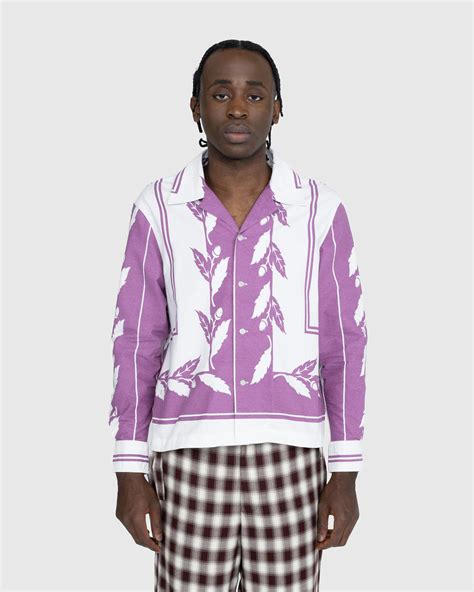 Bode – Inverse Acorn Long-Sleeve Shirt Purple | Highsnobiety Shop