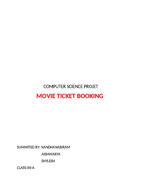 CS1 - Movie Ticket Booking Project: Python & SQL Implementation - Studocu