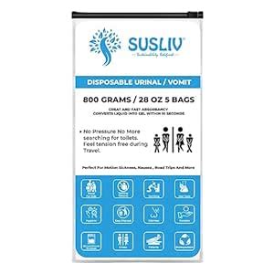 Buy SUSLIV Disposable Urinal Vomit bag Pee Pouch with Super-Absorbent ...