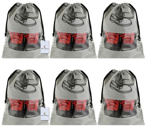 Kuber Industries 6 Piece Non Woven Travel Shoe Cover, String Bag ...
