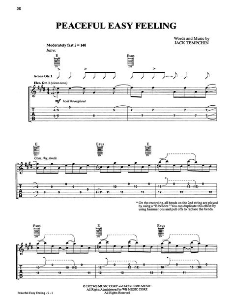 Peaceful Easy Feeling by Eagles - Guitar Tab - Guitar Instructor