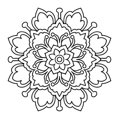 mandala coloring page for adult - simple and easy mandalas coloring ...