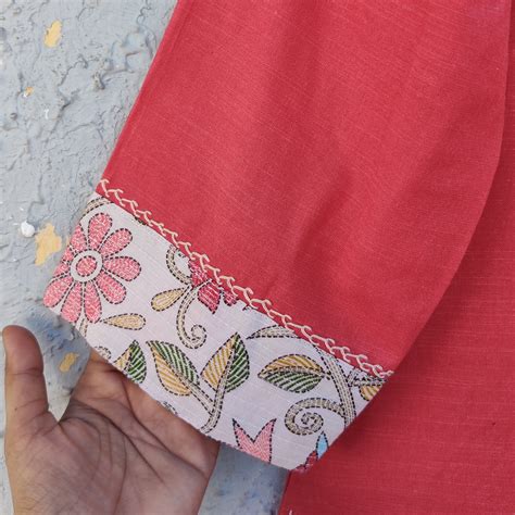 ANAAYA - Pure Cotton Handloom Yoke Kurta Peach – Sanskruti