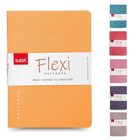 SAYA Flexi Notebook A6 - Pack of 3 – 192 Pages, High Bright Paper ...