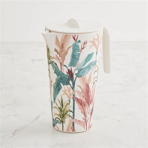 Buy Tropical Soire Multicolour Printed Bamboo Fibre Pitcher with Lid ...