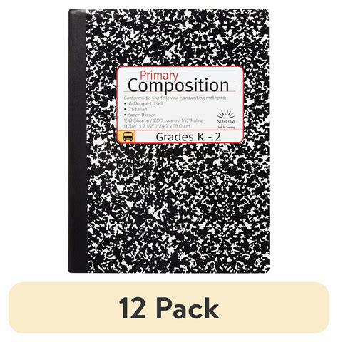 (12 pack) Office Depot Primary Marble Composition Book, 7 1/2in x 9 3 ...