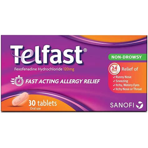 Telfast Non Drowsy Fast Acting Allergy Relief From Runny Nose ...