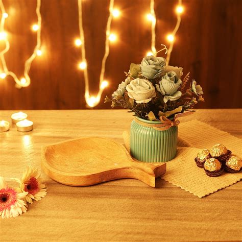 Platter Planter Combo- Wood – The Decor Mart