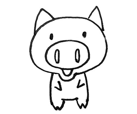 可爱的小猪简笔画图片 可爱的小猪怎么画- 老师板报网