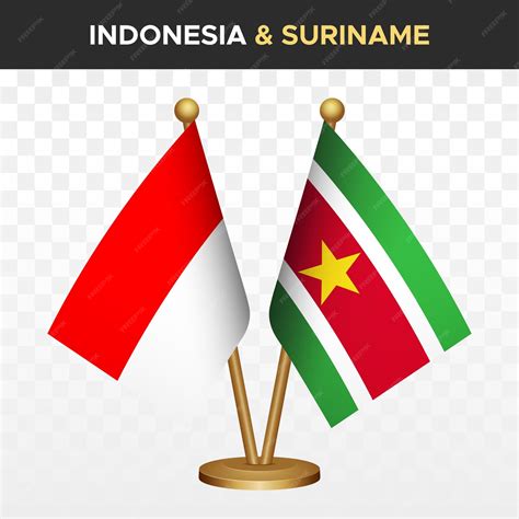 Premium Vector | Indonesia vs suriname flags 3d standing desk flag ...