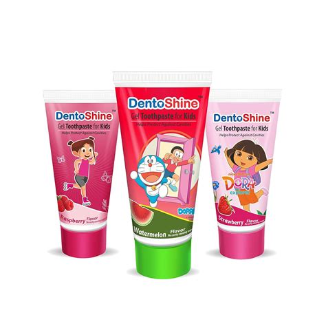 Buy DentoShine Gel Toothpaste for Kids | Pack of 3 Flavors (Strawberry ...