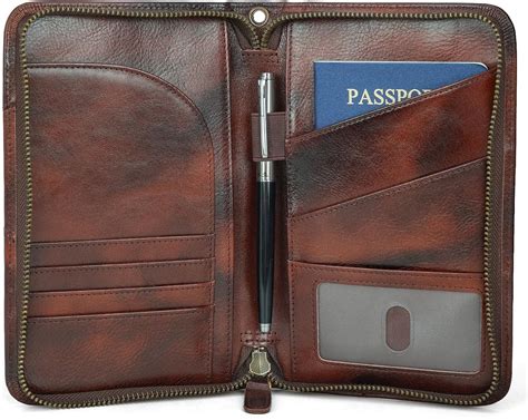 Amazon.com | Polare Full Grain Leather Passport Holder With YKK Zipper ...