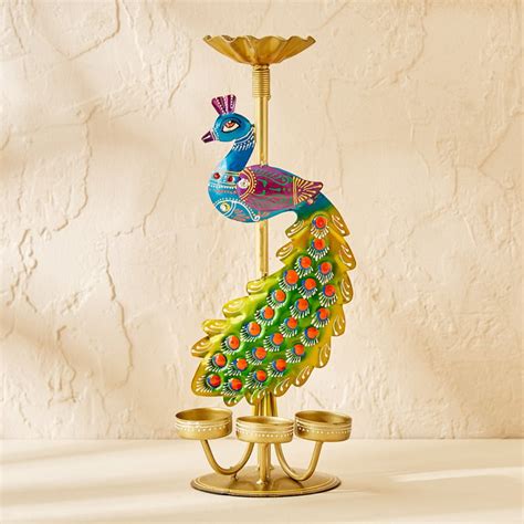 Buy Corsica Metal Peacock Multi T-Light Holder from Home Centre at just ...