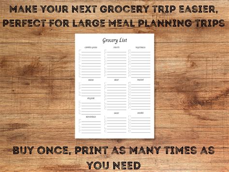 Buy Grocery List Printable, Grocery List PDF, Master Grocery List ...