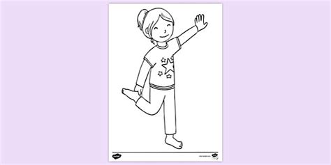 Child Standing on 1 Leg Colouring Sheet | Colouring Sheets