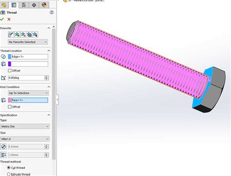Thread in SolidWorks 的图像结果