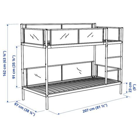 VITVAL bunk bed frame, white/light grey, 90x200 cm (353/8x783/4") - IKEA