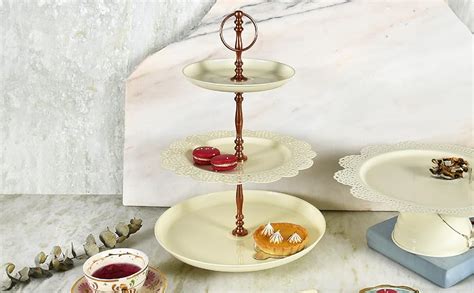 Buy ELAN Metal Flourish 3 Tier Cake and Cupcake Stand for Birthdays ...
