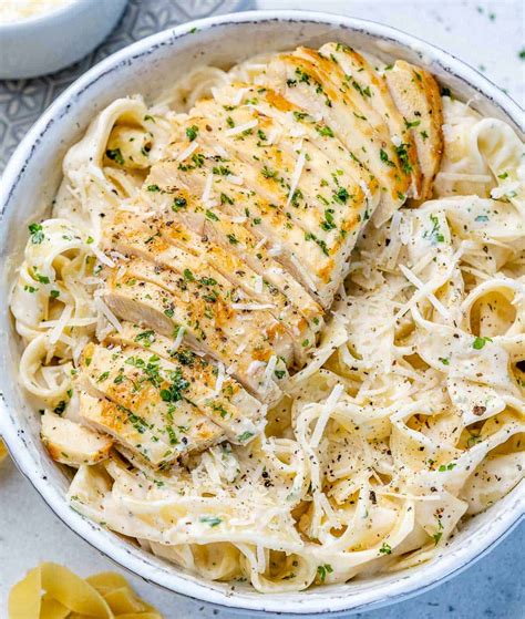 Healthier Chicken Fettuccine Alfredo | Healthy Fitness Meals