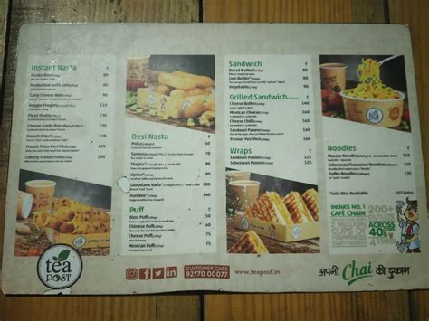 Menu at Tea Post - Apni Chai Ki Dukaan, Ahmedabad, Sardar Vallabhbhai ...