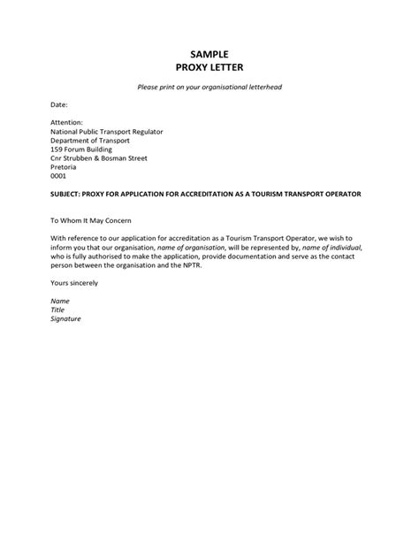 Proxy Voting Letter Example 的图像结果