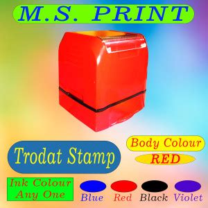 MSPRINT TRODAT RED BODY 30x30 mm stamp area, Model- FLASHY 6330 ...