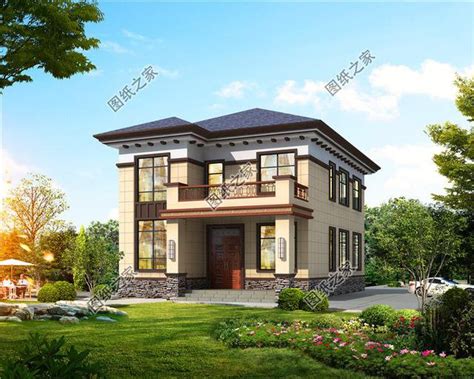 简单实用两层楼的房子设计图，13×10占地130平方米_二层别墅设计图_图纸之家