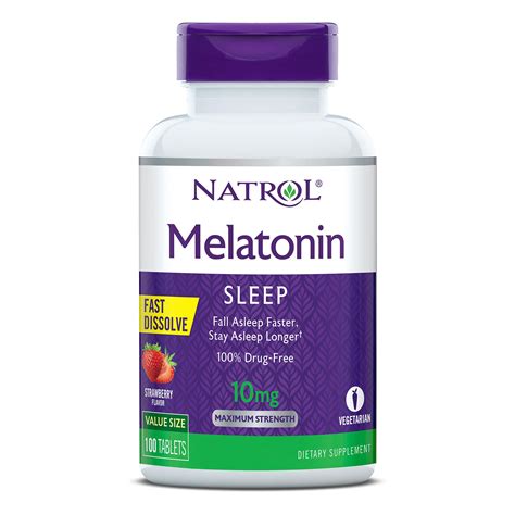Natrol Melatonin Fast Dissolve Tablets, Helps You Fall Asleep Faster, Stay Asleep Longer, Easy ...