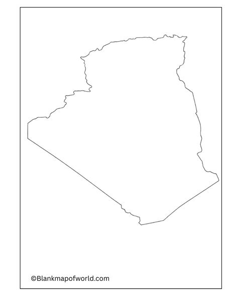 Blank Map of Algeria | Geography Outline Resource