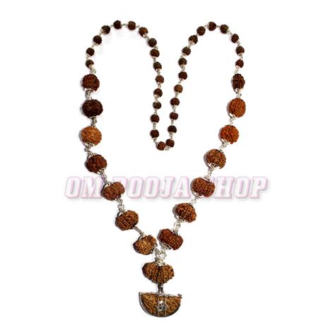 Siddha Mala 1-14 Mukhi Nepal Rudraksha Kantha Mala in Pure Silver