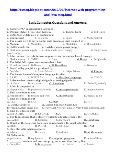 Basic Computer Questions and Answers 的图像结果