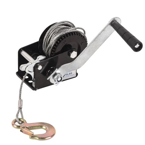 Buy Boat Trailer Winch Hand Winch 800lbs Heavy Duty Hand Crank Winch ...