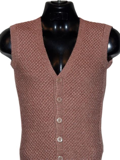 Red Wood Woollen Graminarts Half Cardigan Online For Men