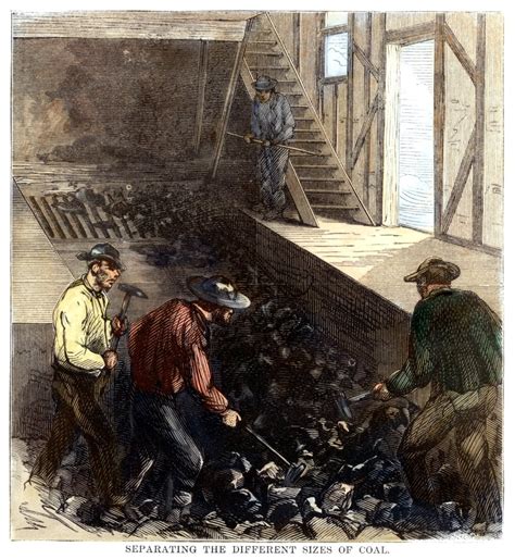 Penn Coal Mine 1869 Nbreaking Up Large Lumps of Anthracite Coal with ...