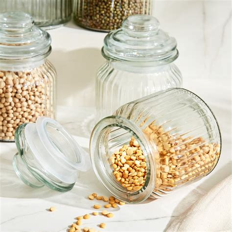 Buy Marley Mimosa Set of 6 Glass Storage Jar - 650ml from Home Centre ...