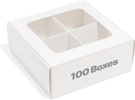 Amazon.com: Modsy Baking Small Cookie Boxes - White | 4 Treats - Window ...