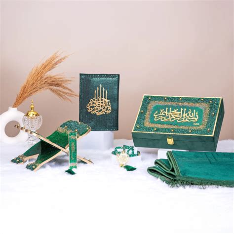 Green Bling Quran Gift Set - Premium Quran Gift Set Online